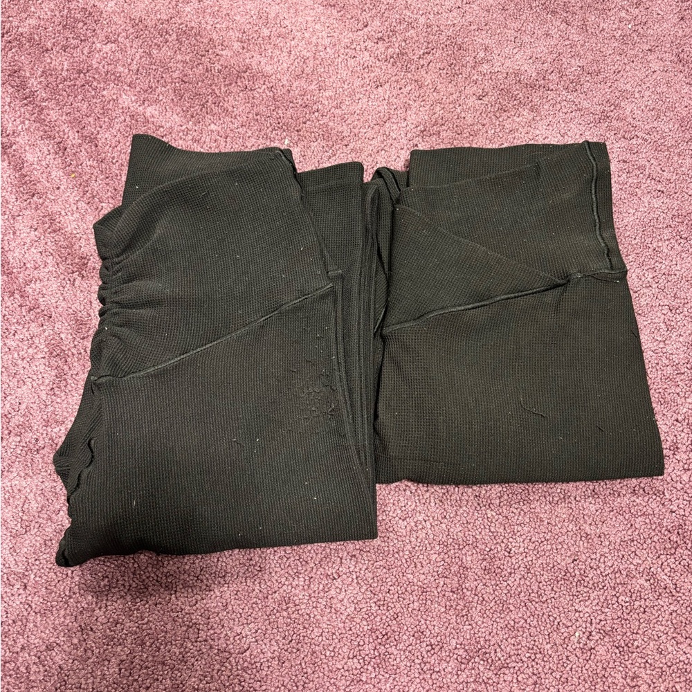 Aerie Waffle Knit Black Leggings